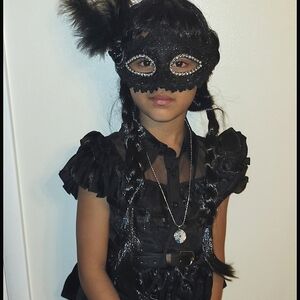 Chic Black Ruffled Kids Costume Dress